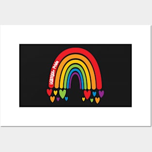 LGBTQIA+ Pride Rainbow with hearts Posters and Art